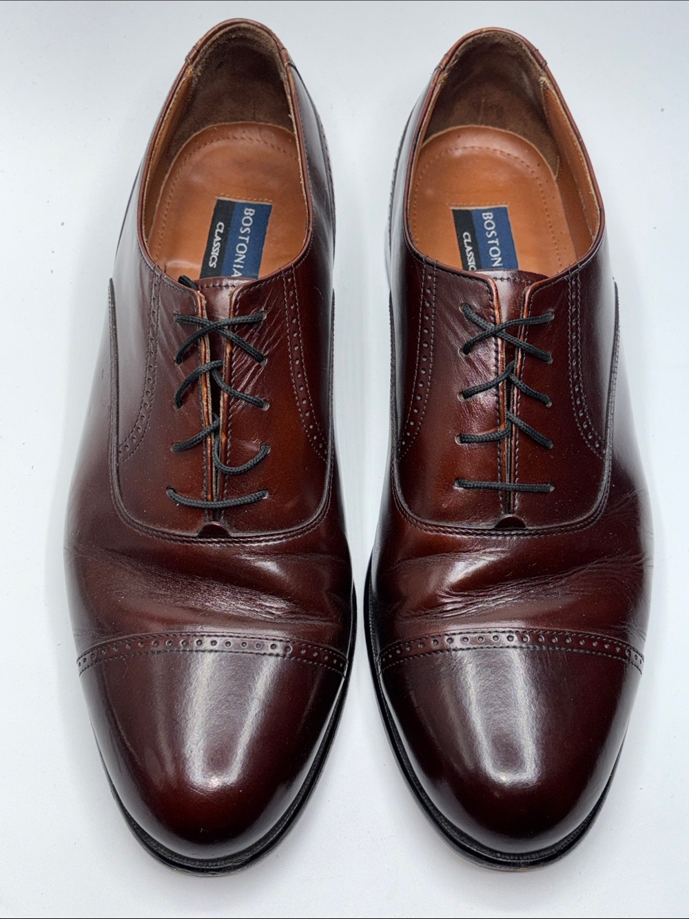 Bostonian Classics Men’s 13M Brown Leather Cap Toe Lace-Up Oxford 20352 08180